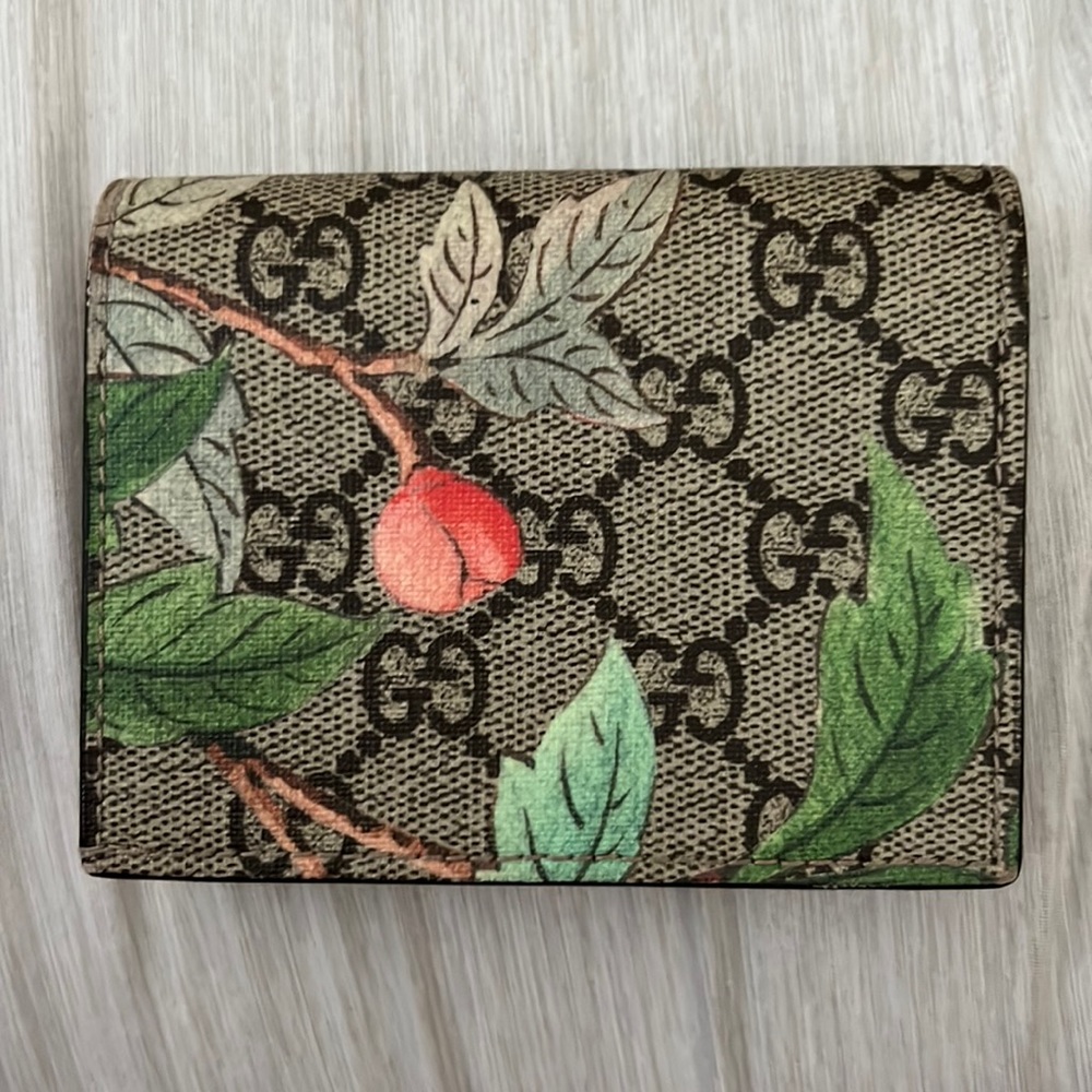 Gucci GG printed Butterfly pumpkin card case wallet